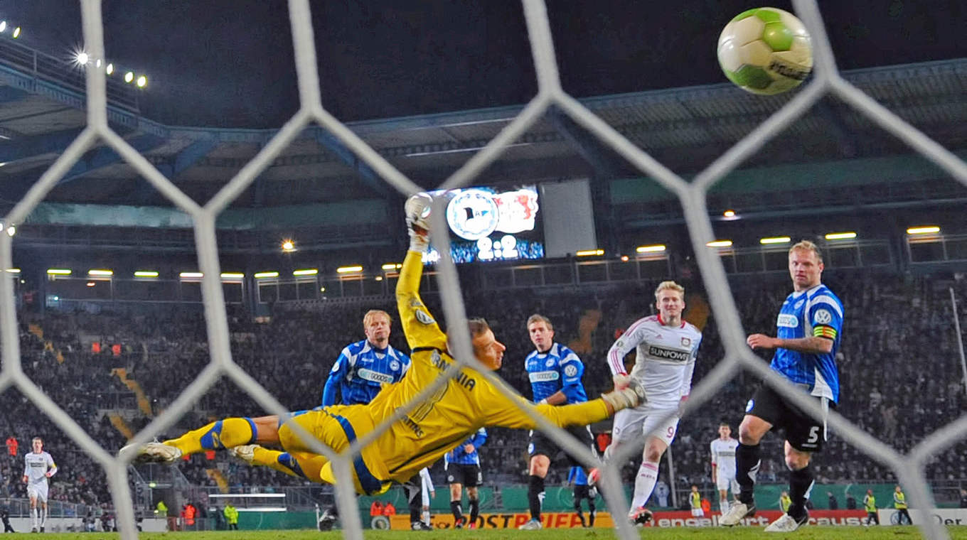 "An incredibly hard match": Schürrle scored the winner for Bayer in Bielefeld in 2012 © 2012 Getty Images