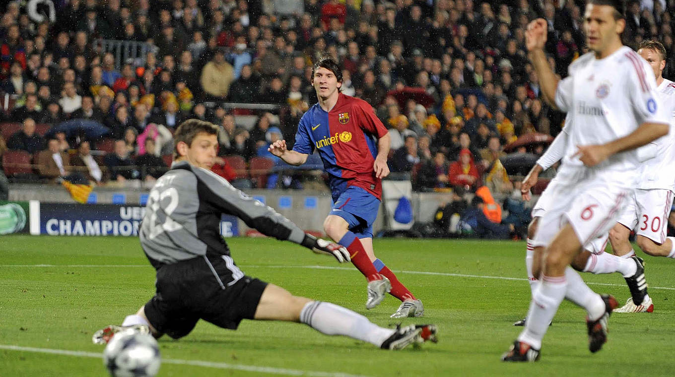 Lionel Messi left Bayern keeper Butt with no chance in their 2009 quarter-final © imago sportfotodienst
