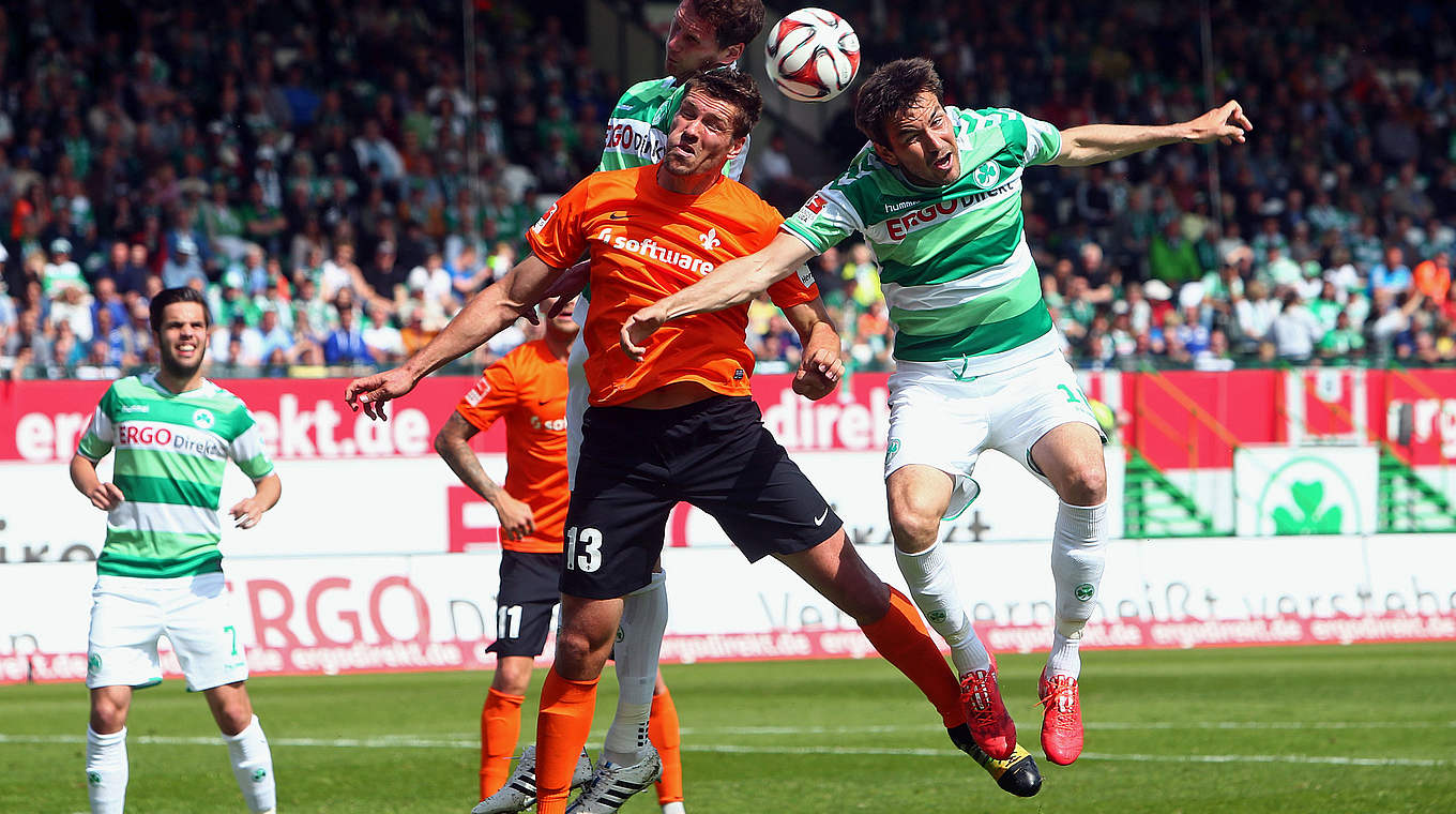A win for Fürth dented Darmstadt's hopes of automatic promotion © 2015 Getty Images