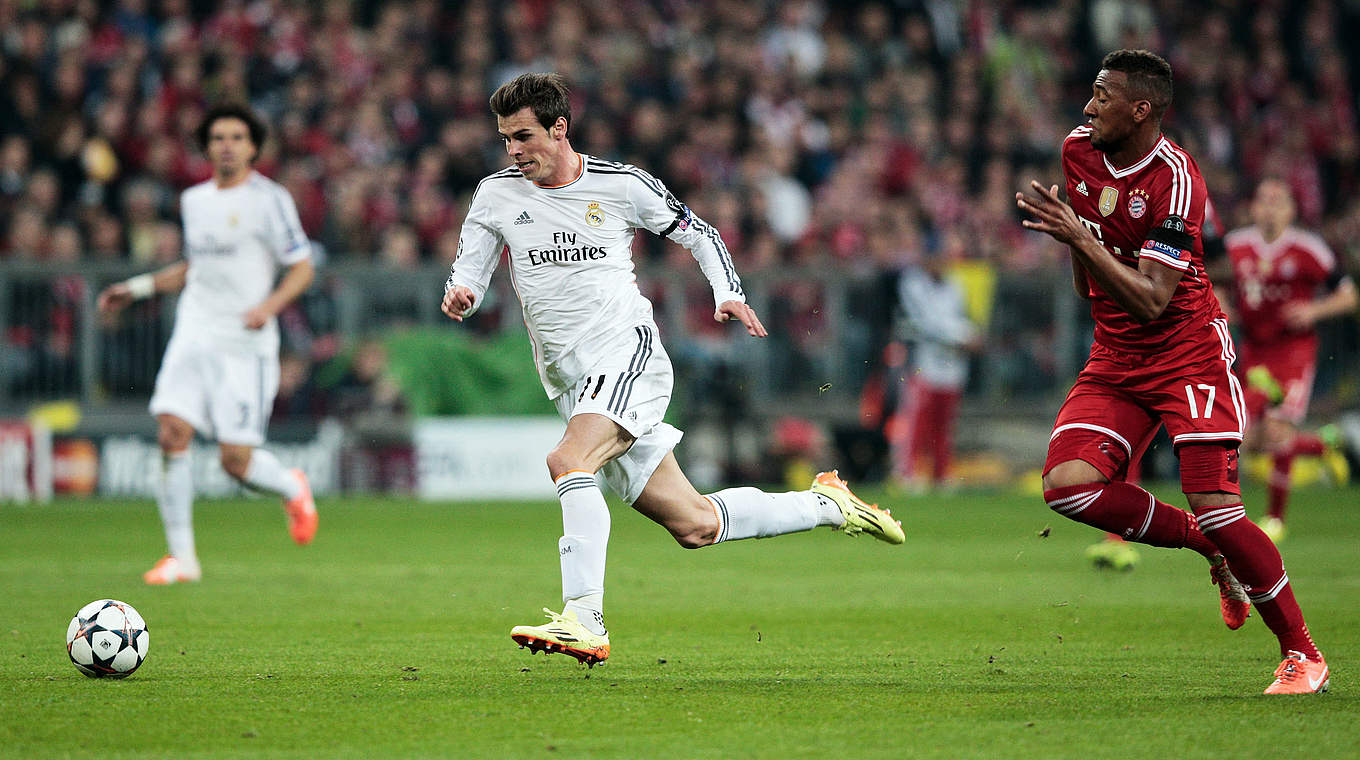 Reunion in Munich: Jerome Boateng and Real star Gareth Bale  © 2014 Getty Images