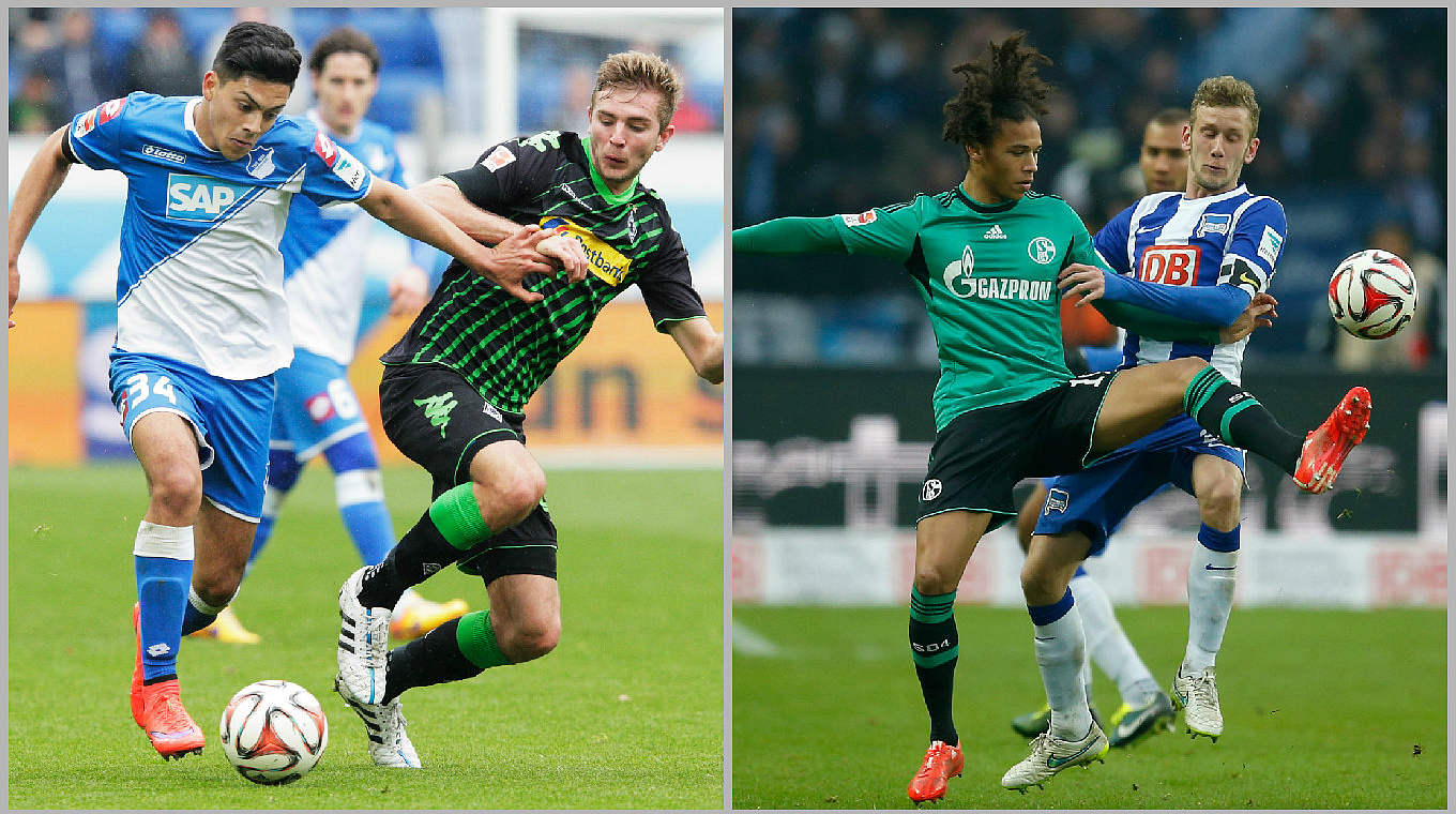 Profis: Nadiem Amiri (l.) und Leroy Sané (3.v.r.) spielen bereits Bundesliga © Getty Images