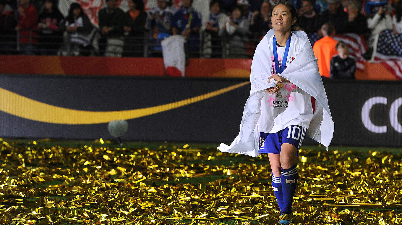 Weltmeisterin und Spielerin des Turniers: Japans Spielführerin Homare Sawa © 2011 AFP