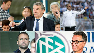 Niersbach, Wück, Flick, and Sandrock were happy with the performance © 