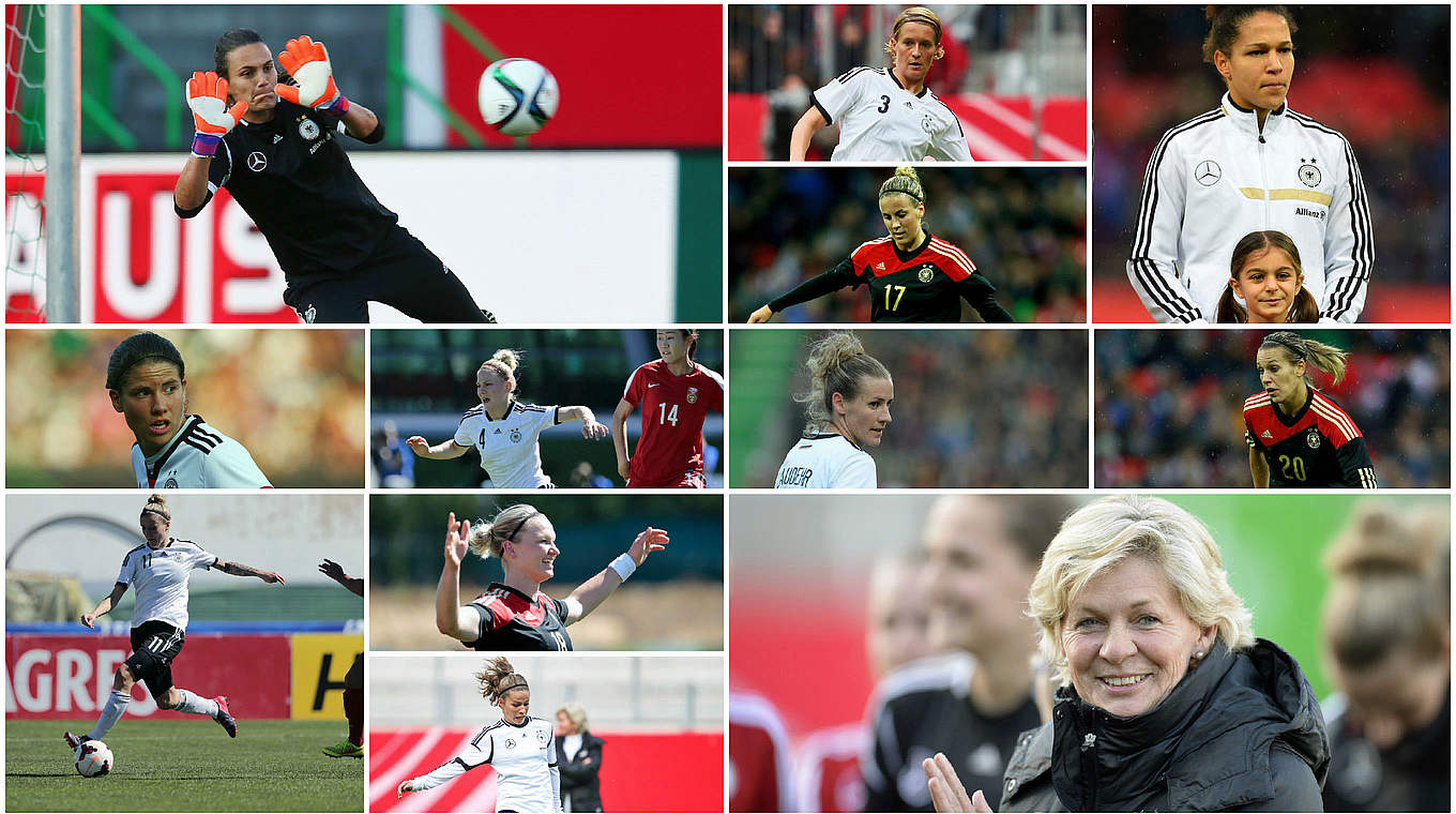 Elf Spielerinnen plus Bundestrainerin: So beginnt die DFB-Auswahl in der Schweiz © 2015 Getty Images/AFP
