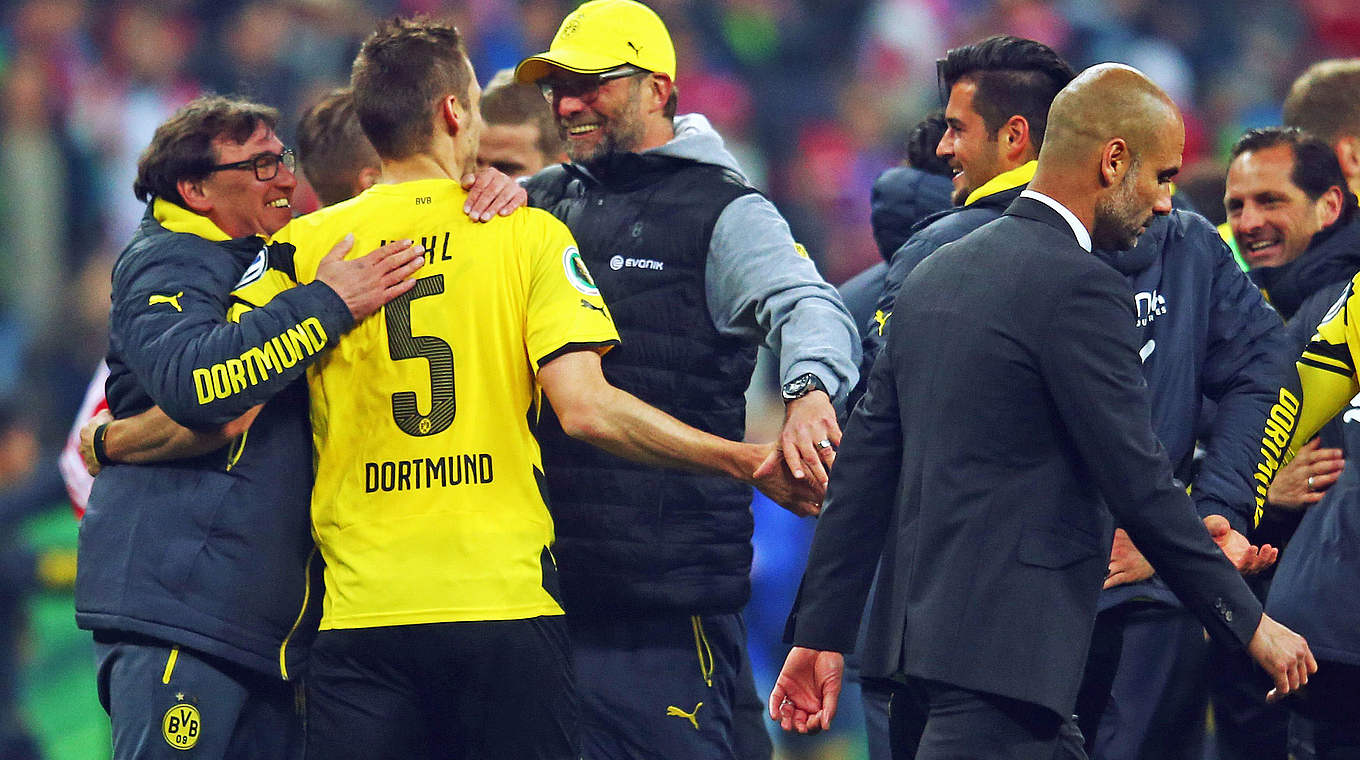 Doppelter Abschied aus Dortmund: Ex-Kapitän Kehl und Trainer Klopp (M.) © 2015 Getty Images