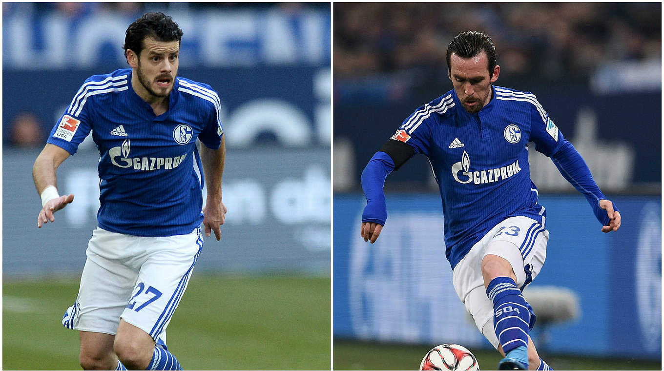 Tragen in der kommenden Saison nicht mehr königsblau: Barnetta (l.) und Fuchs © Bongarts/GettyImages/DFB