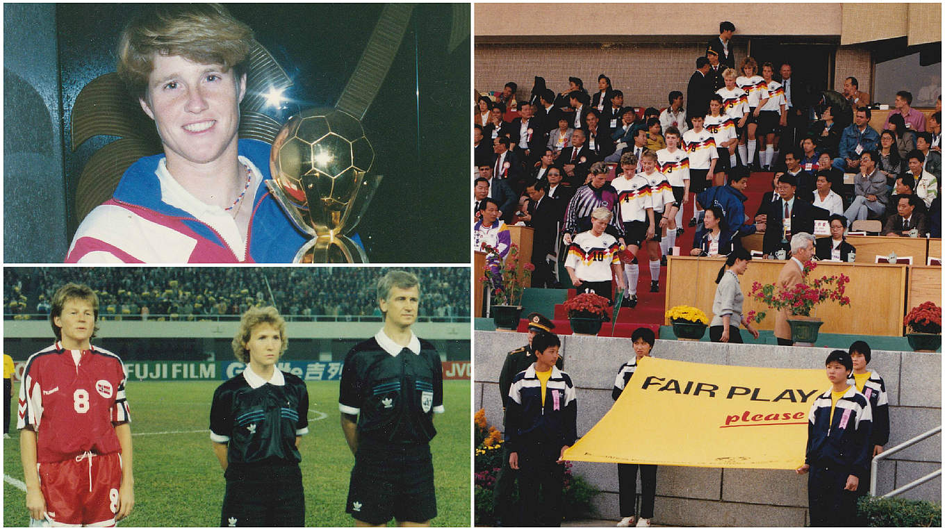 Linienrichterin im Frauen-WM-Finale 1991:  Gertrud Regus (u.l.M.) aus Hallstadt © Rainer Hennies/DFB