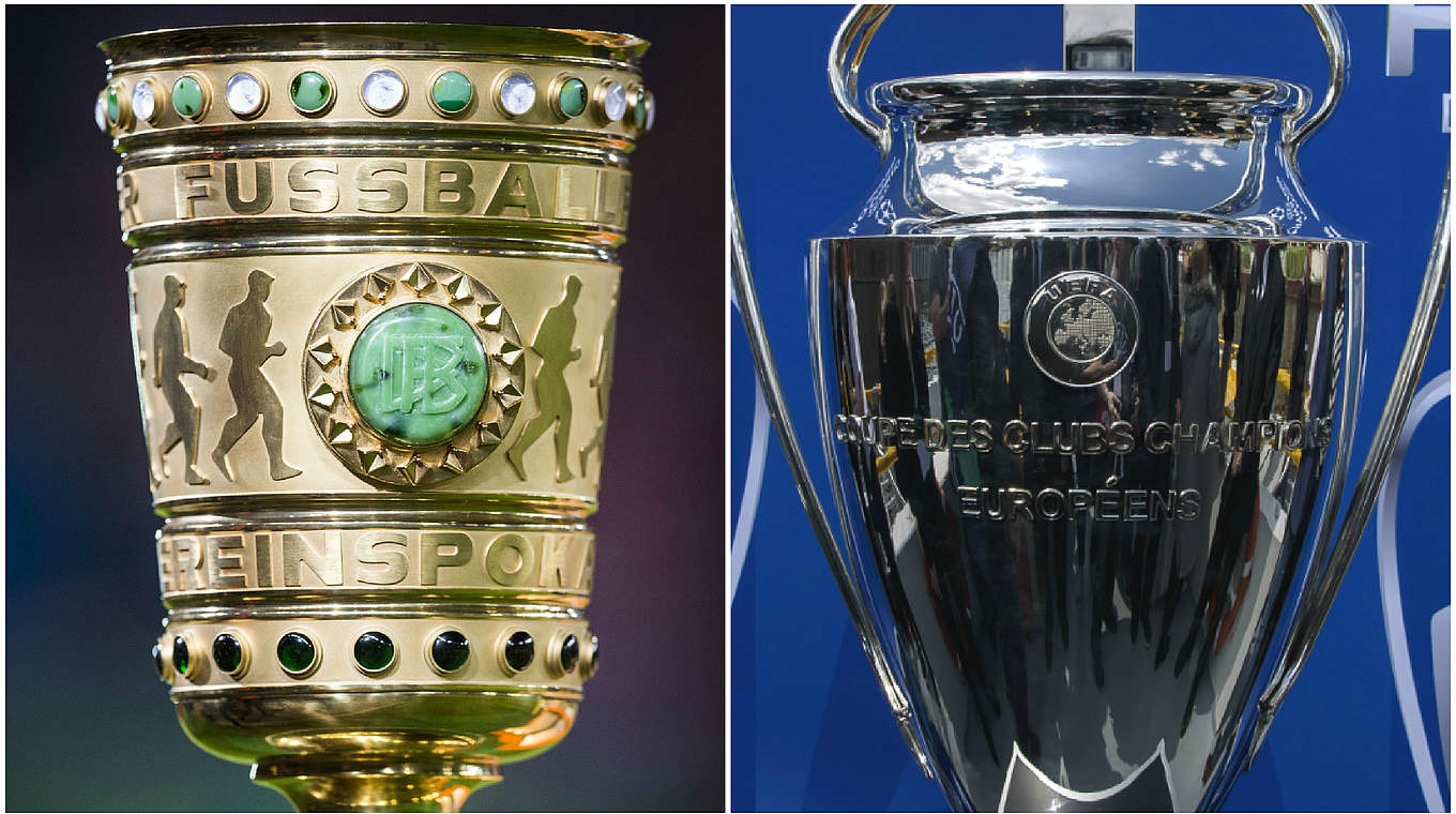 Zwei Trophäen, eine Stadt: DFB-Pokal und Champions-League-Trophy in Berlin © Getty Images/DFB