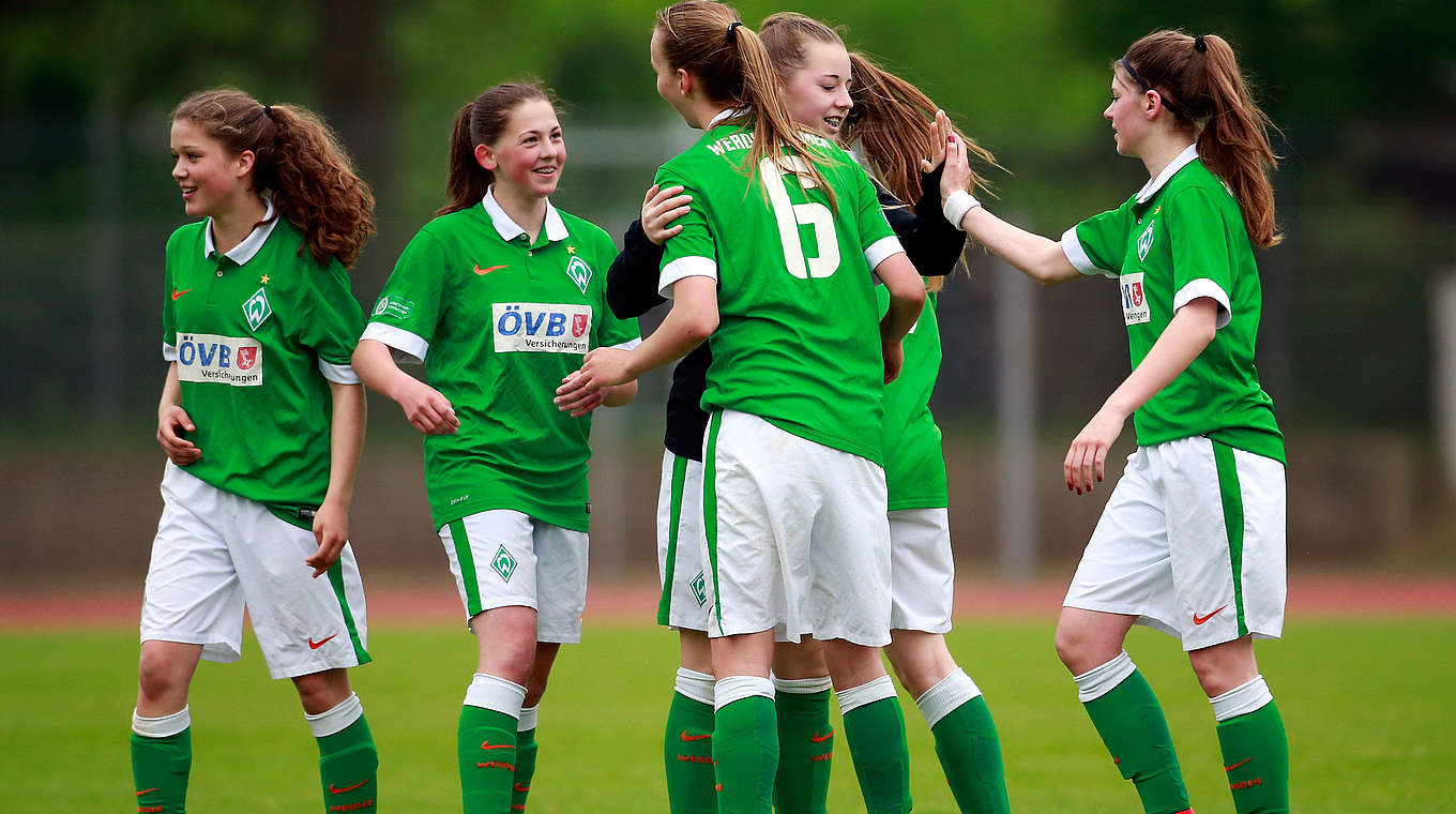 Nach der Nord-Meisterschaft soll der nächste Titel folgen: Werder Bremens U 17-Juniorinnen © 2015 Getty Images