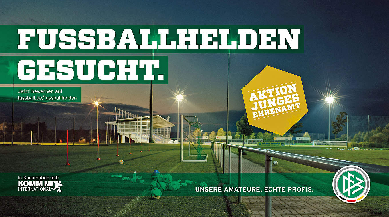 Bewerbungsphase läuft: "Fußballhelden - Aktion junges Ehrenamt" © DFB