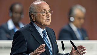 Sepp Blatter now begins his fifth term as FIFA president © 2015 Getty Images