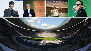 Ehrengäste im Olympiastadion: Löw, Gauck, Heidemann und Müller-Westernhagen (v.l.) © Bongarts/GettyImages/DFB