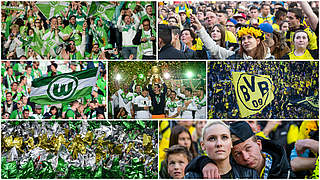 Ob im Stadion, auf Fanfesten oder im Wohnzimmer: Die Fans schauen das Finale © AFP/GettyImages/imago/DFB