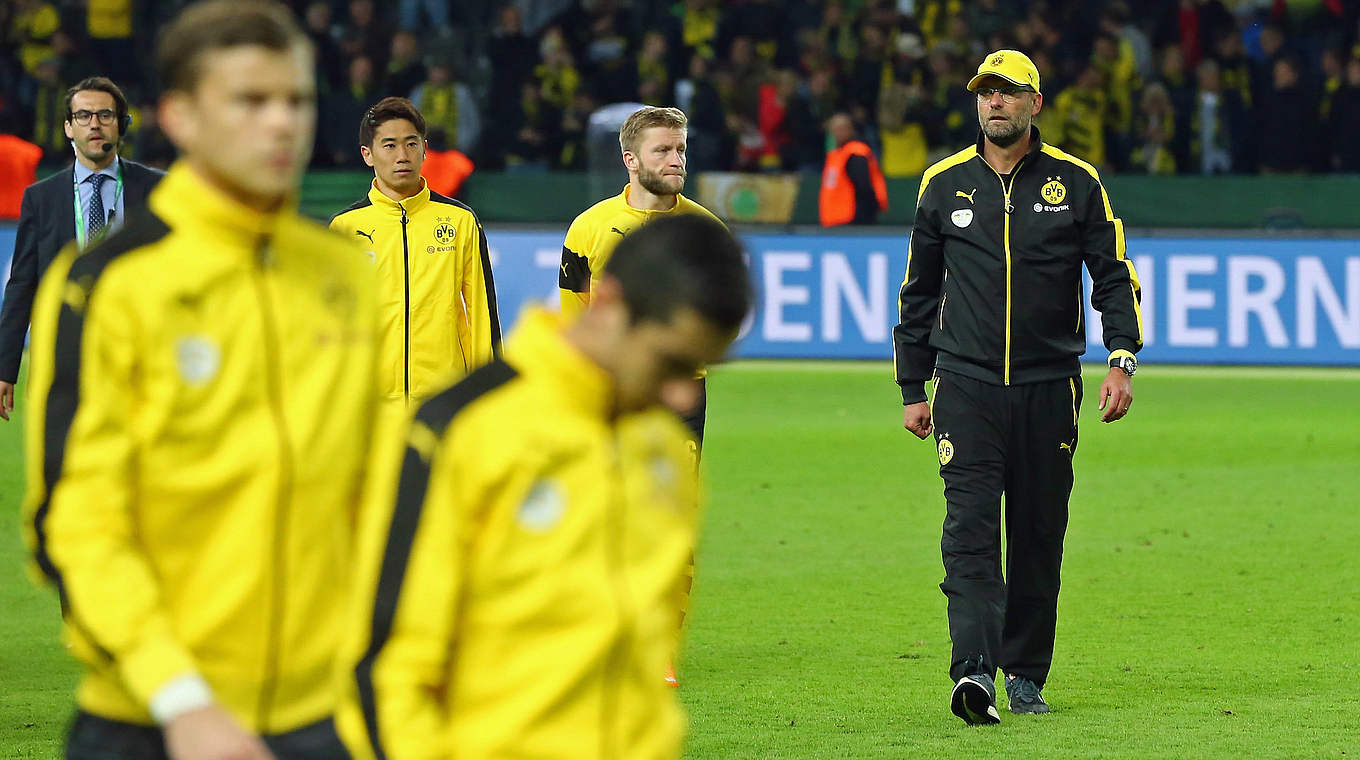 Dritte Endspielniederlage hintereinander mit dem BVB: Jürgen Klopp (r.) in Berlin © 2015 Getty Images