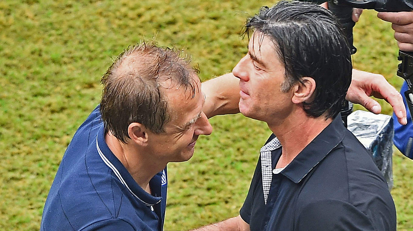 Friends and colleagues: Jürgen Klinsmann and Joachim Löw © 2014 Getty Images