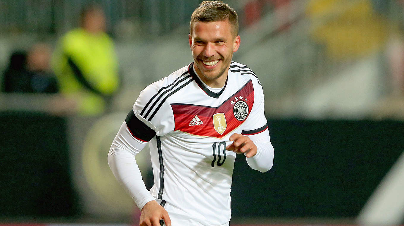 Lukas Podolksi is currently Germany's most experienced player in the squad © 2015 Getty Images