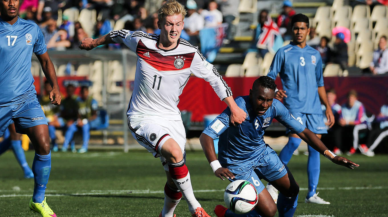 Alle bisherigen Gruppenspiele gewonnen: Julian Brandt und die deutsche U 20 © 2015 Getty Images