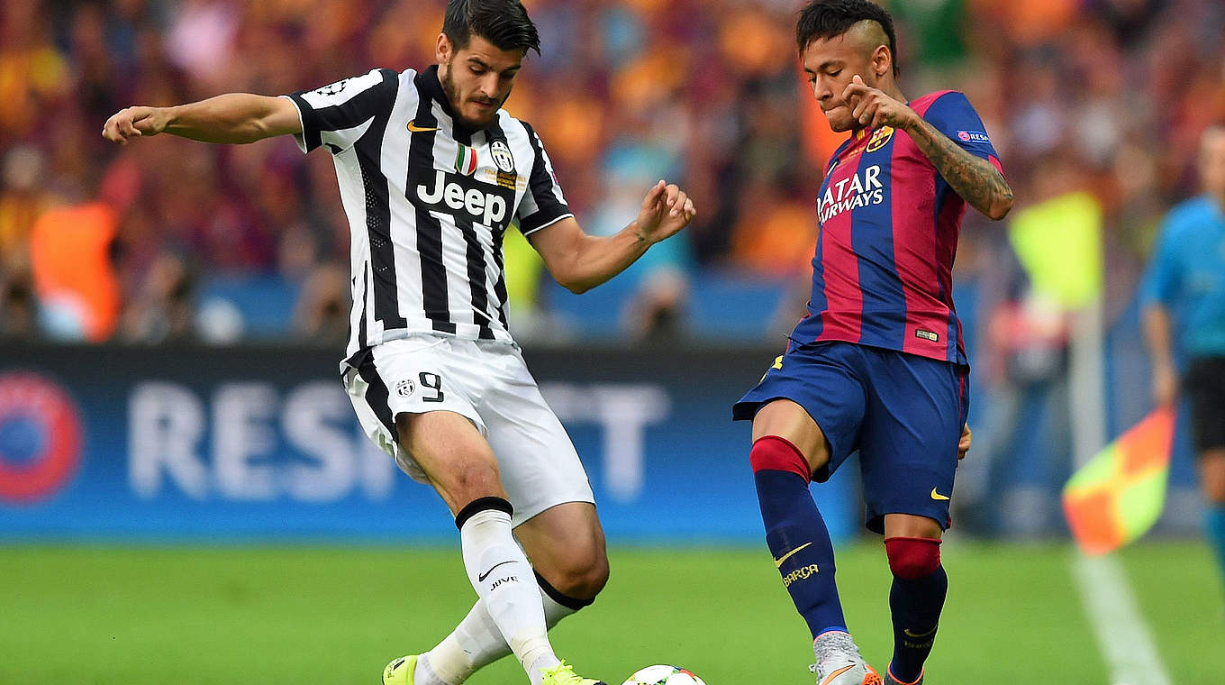 Battle in Berlin: Alvaro Morata and Neymar © 2015 Getty Images