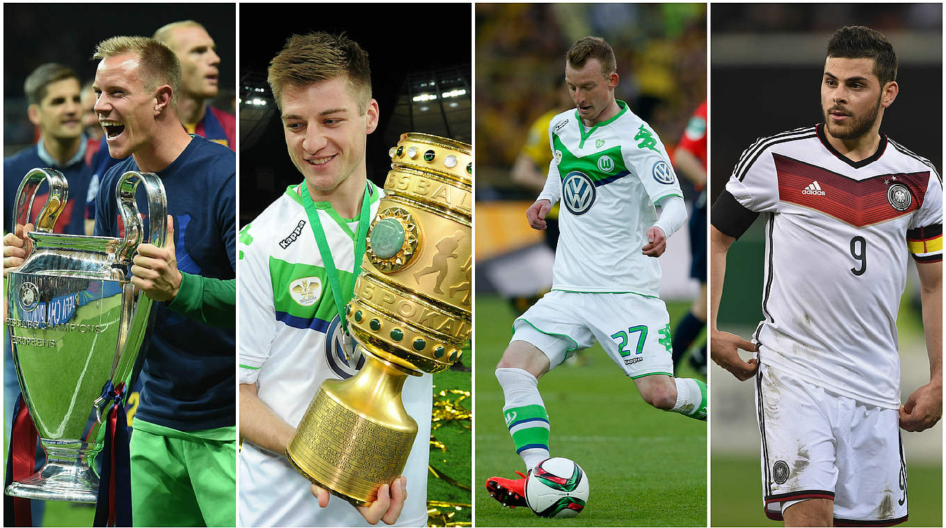 Three title winners and the captain: ter Stegen, Knoche, Arnold and Volland © imago/Getty Images