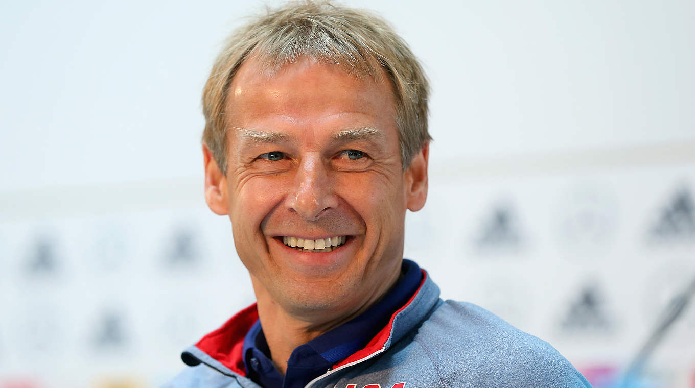 Klinsmann sang both national anthems during Germany vs. USA at the World Cup © 2015 Getty Images