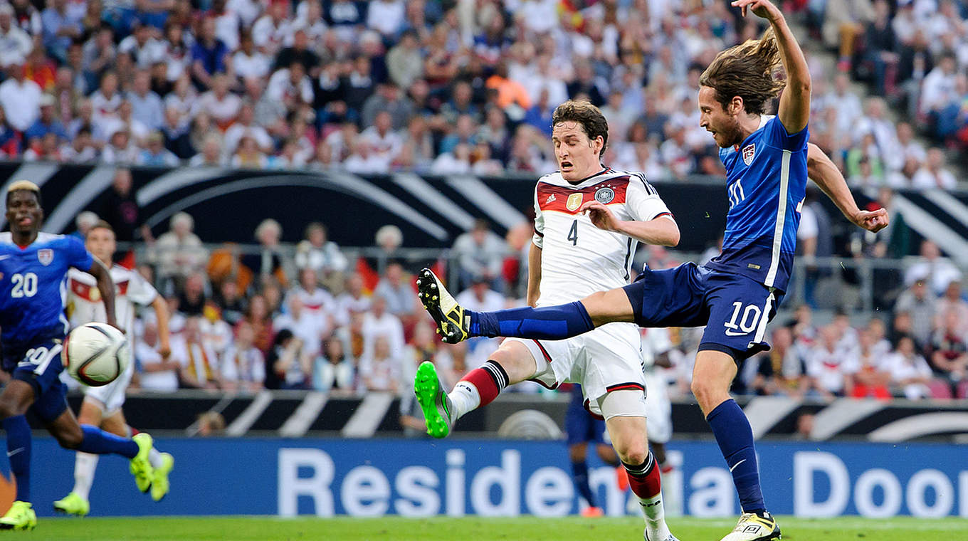 Hoffenheim's Sebastian Rudy was part of a young Germany back four © GES/Marvin Guengoer