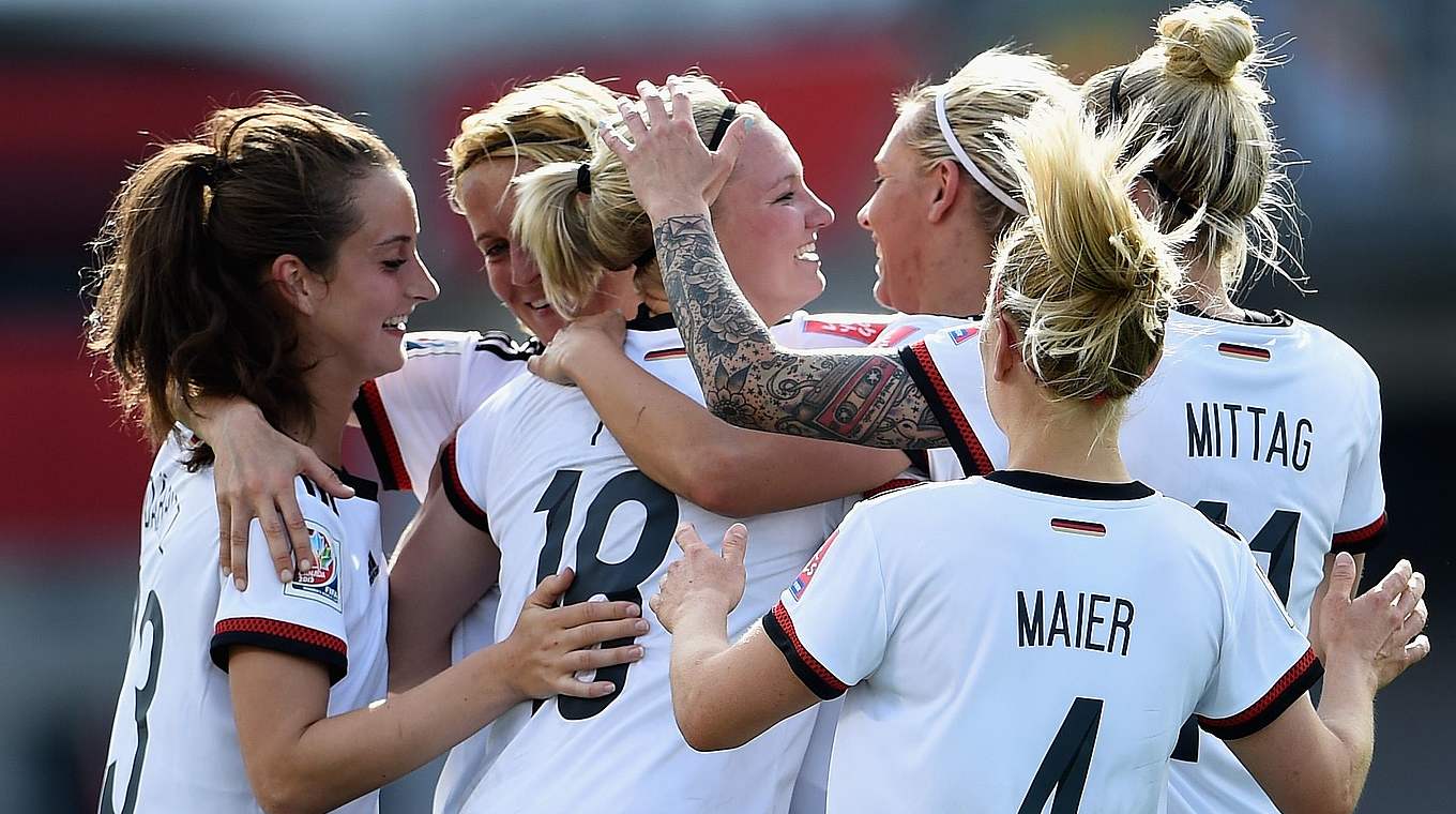 Die DFB-Frauen wollen auch gegen Norwegen jubeln. © 2015 Getty Images