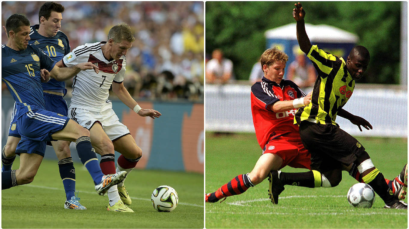 Bastian Schweinsteiger: 2014 im WM-Finale und 2001 im B-Jugend-Endspiel. © Imago/Getty Images