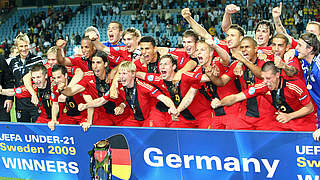 Der bisher einzige EM-Titel einer DFB-Auswahl: die U 21-Nationalmannschaft 2009 © 2009 Getty Images