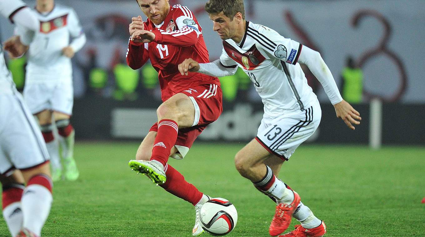 Thomas Müller and co. want to book their ticket to France by beating Georgia tonight © Imago