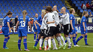 Jubel bei der deutschen U 17: EM-Auftaktsieg gegen Island © 2015 Getty Images