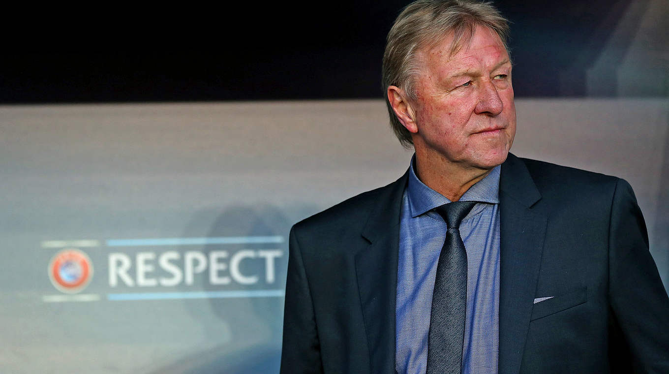Horst Hrubesch leads Germany U21s into another semifinal © 2015 Getty Images