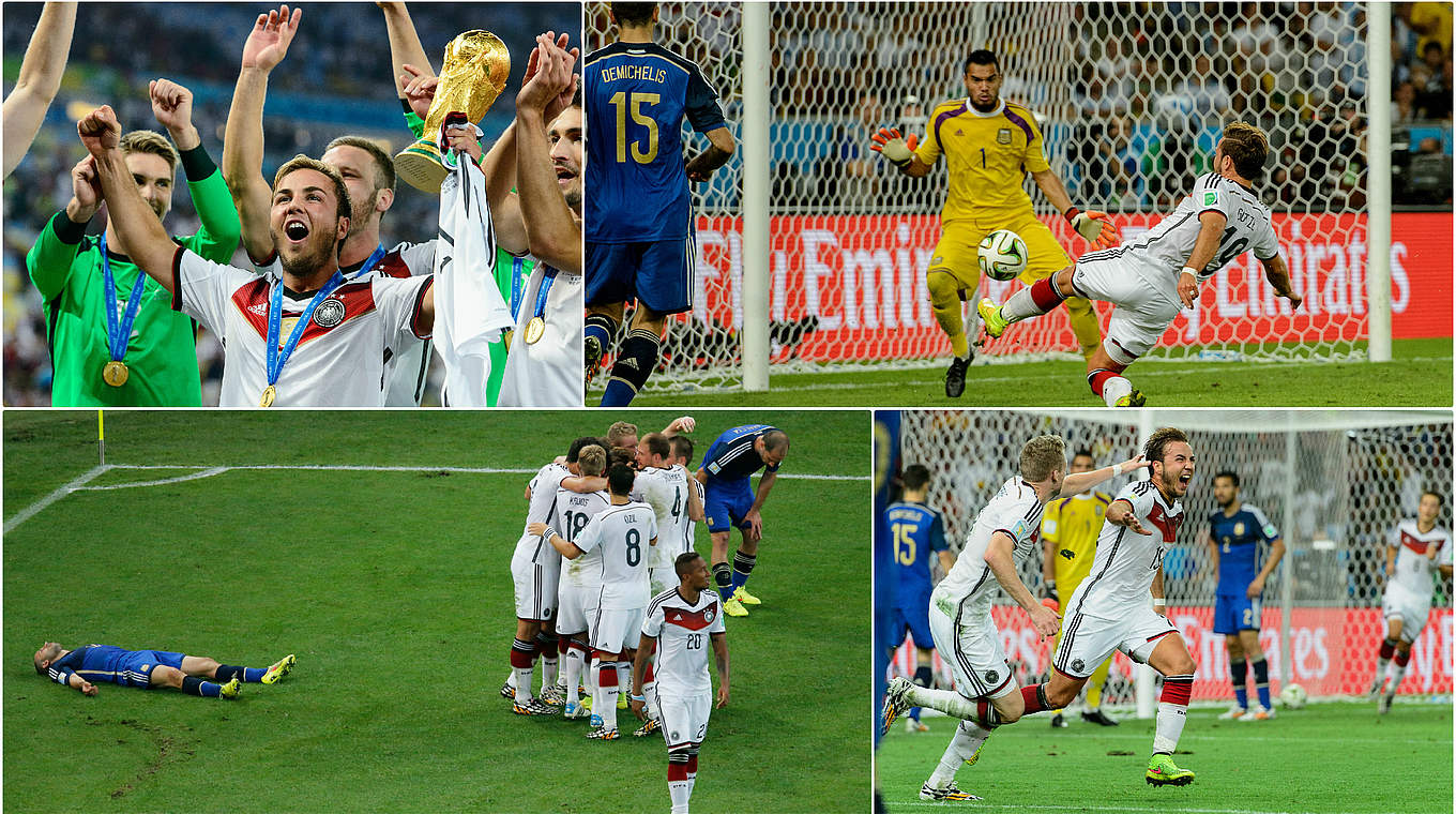 Magische Nacht in Rio am 13. Juli 2014: Mario Götze trifft, jubelt und feiert © 2015 Getty Images