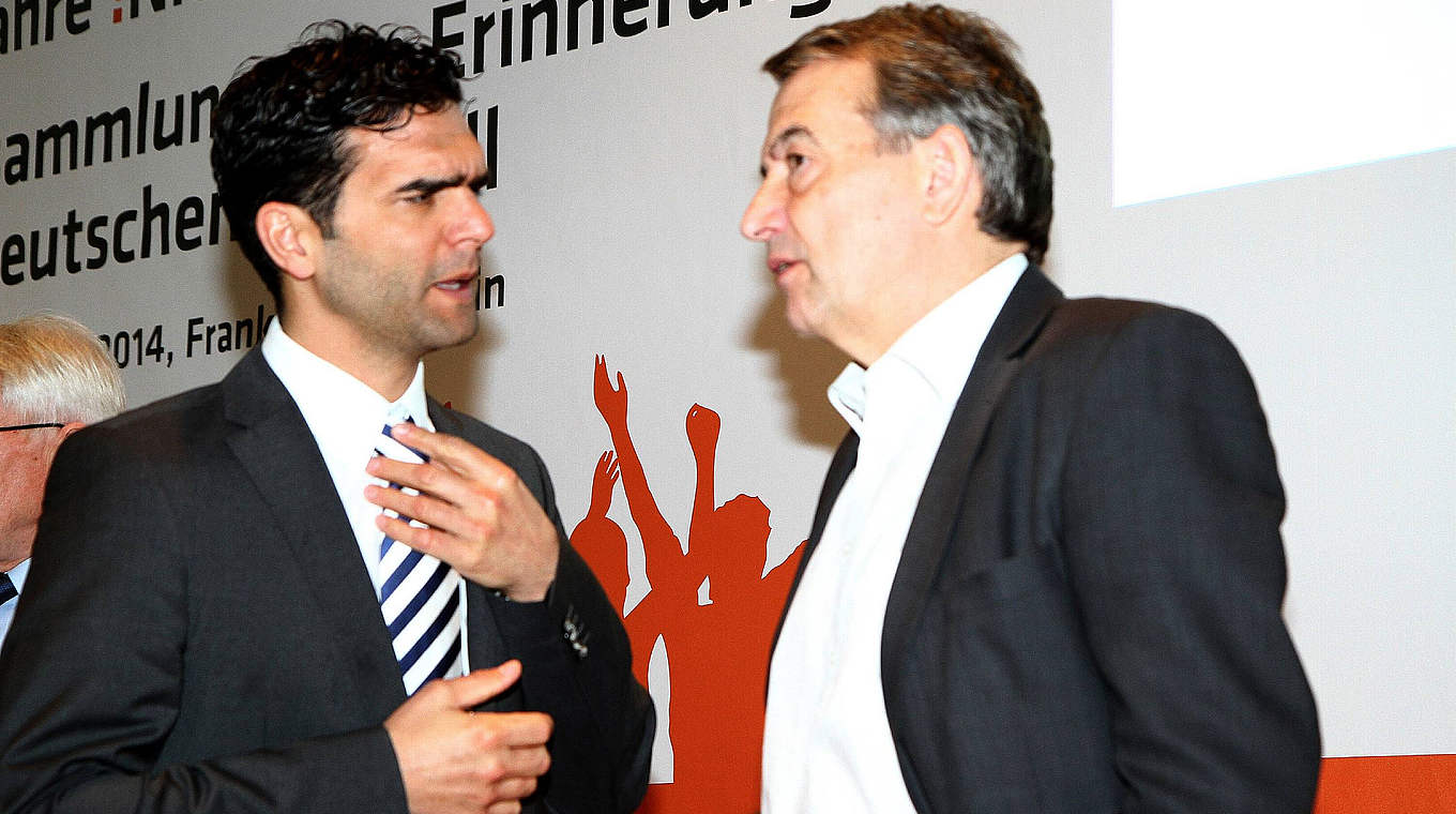 Meyer (l.): "Niersbach hat mit Sachverstand und wichtigen Kontakten im Sport geholfen" © imago/Hartenfelser