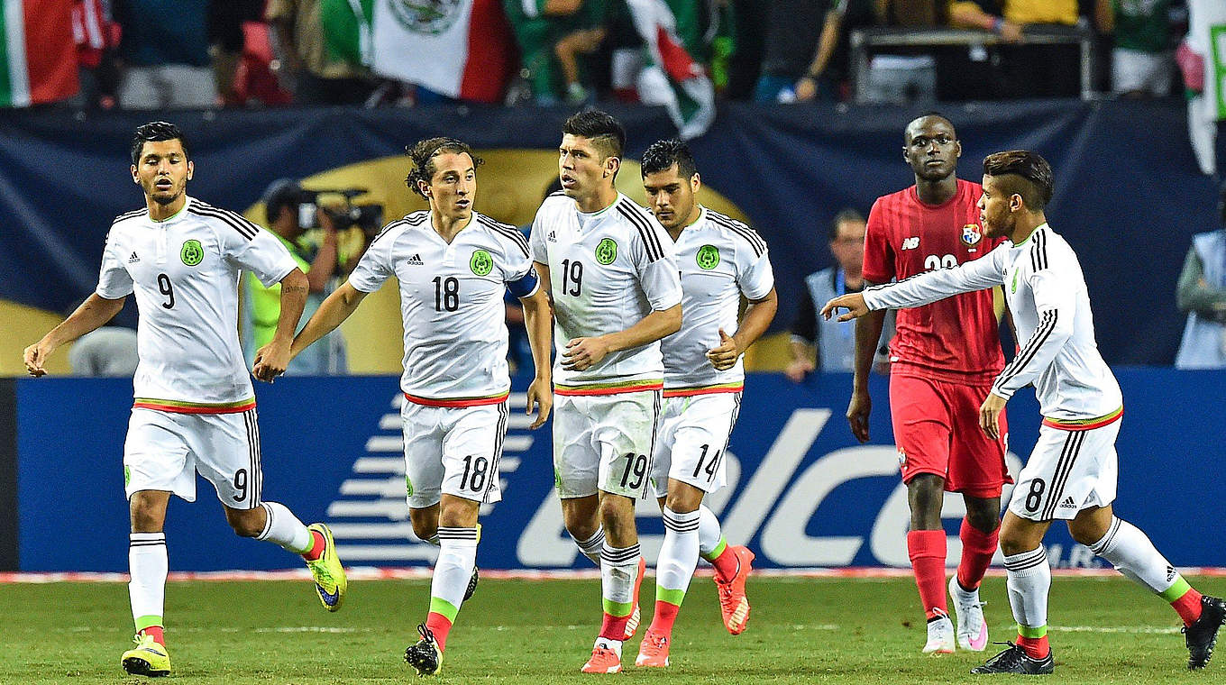 Andres Guardado scored twice from the spot to secure Mexico’s place in the final © NICHOLAS KAMM/AFP/Getty Images