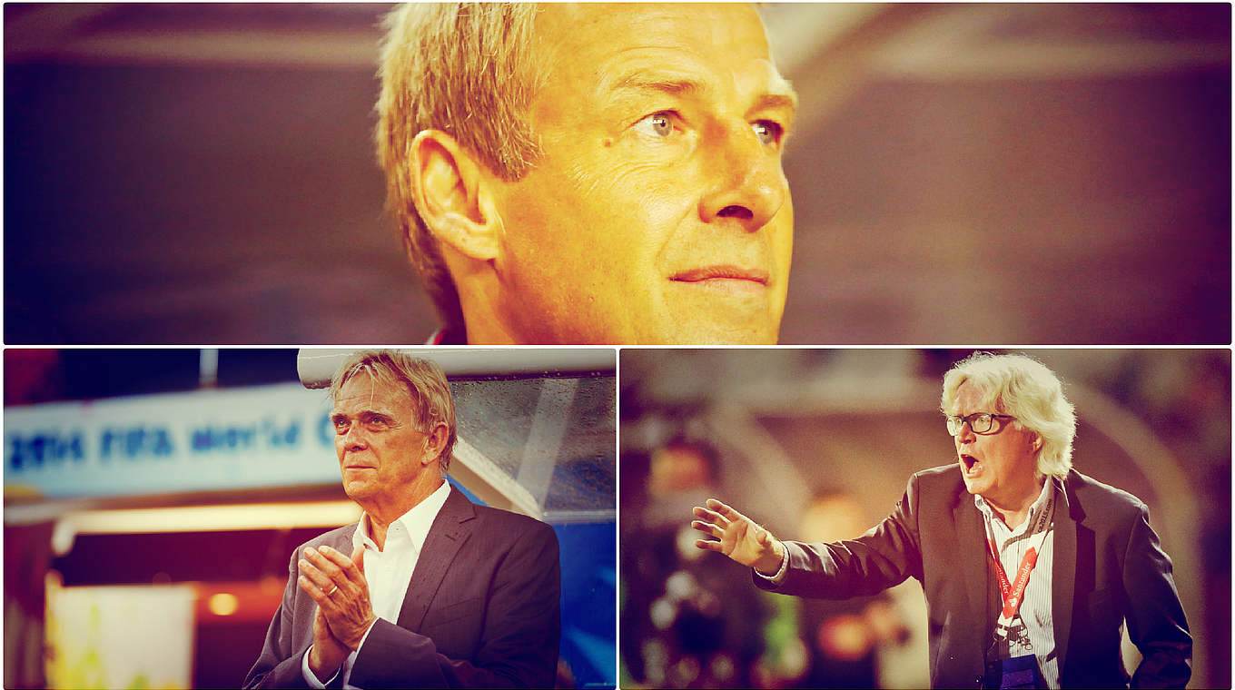 Wollen mit ihren Teams zur WM: Klinsmann, Finke und Schäfer (v.o.n.u.) © 2015 Getty Images