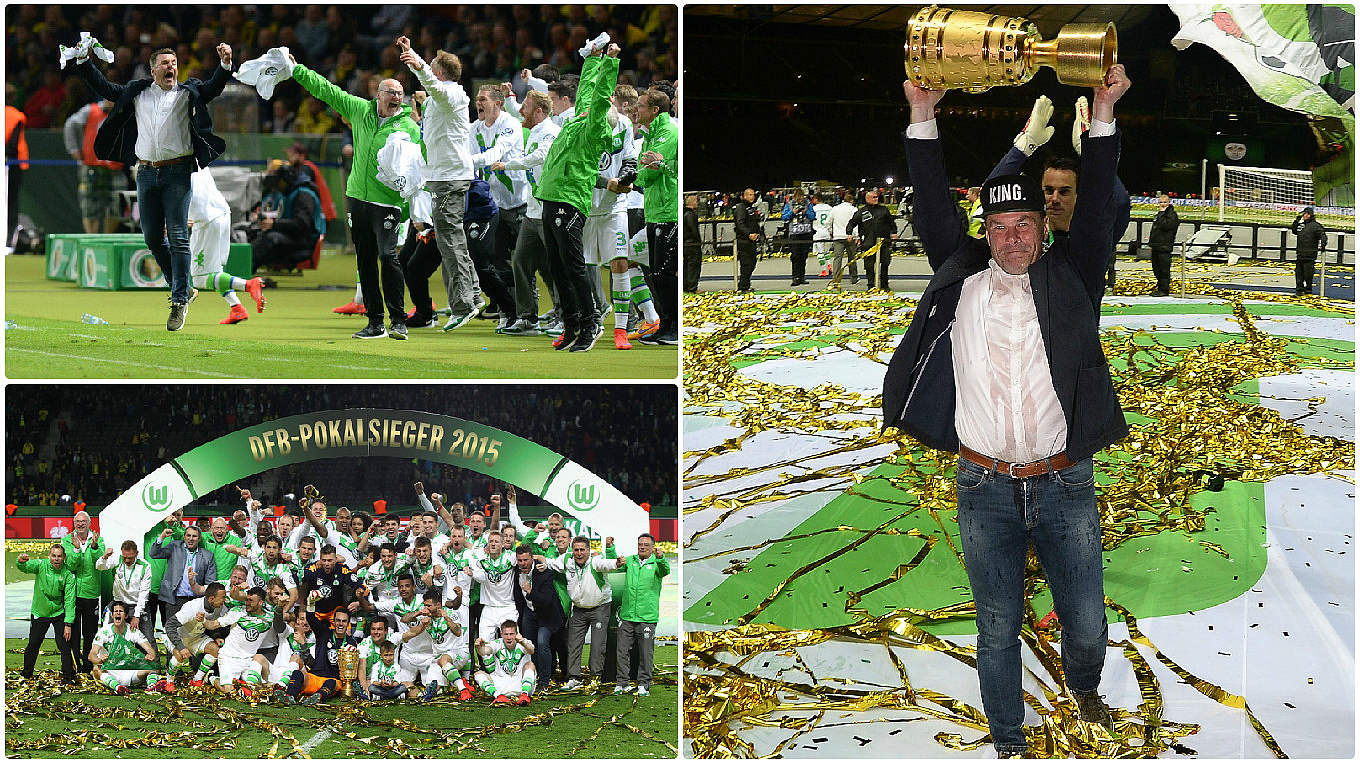 DFB-Pokalsieger 2015 mit dem VfL Wolfsburg: Trainer Dieter Hecking © imago/DFB
