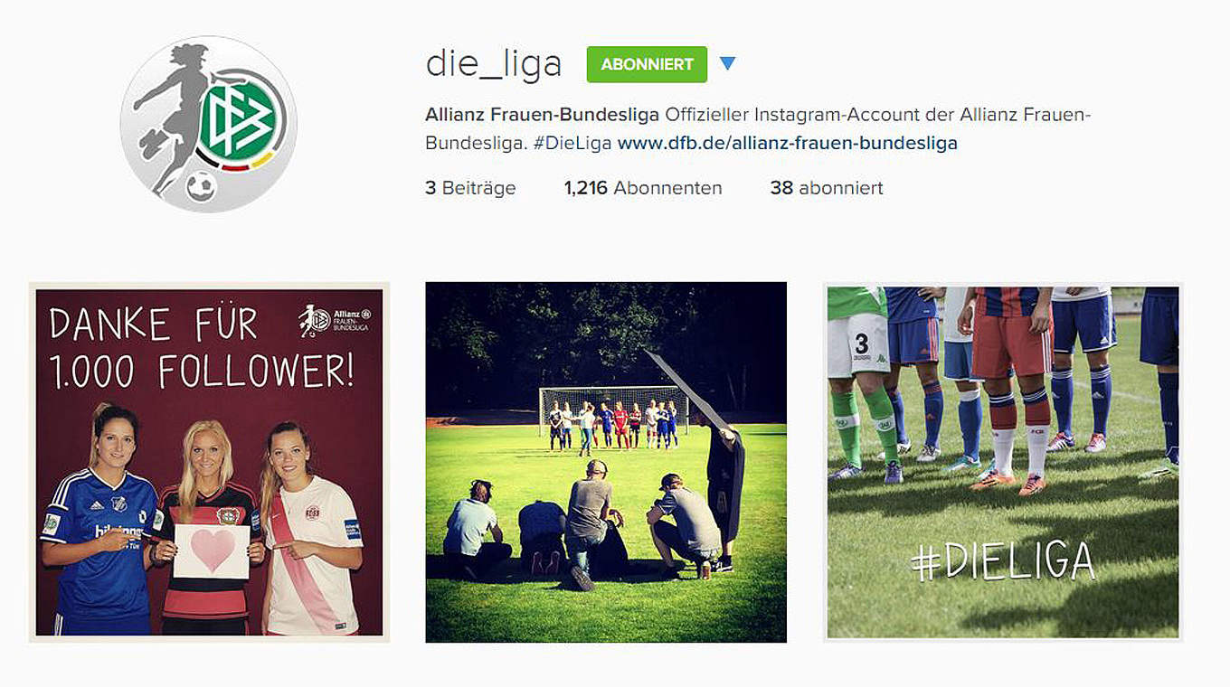 Jetzt auch auf Instagram: die Allianz Frauen-Bundesliga © DFB