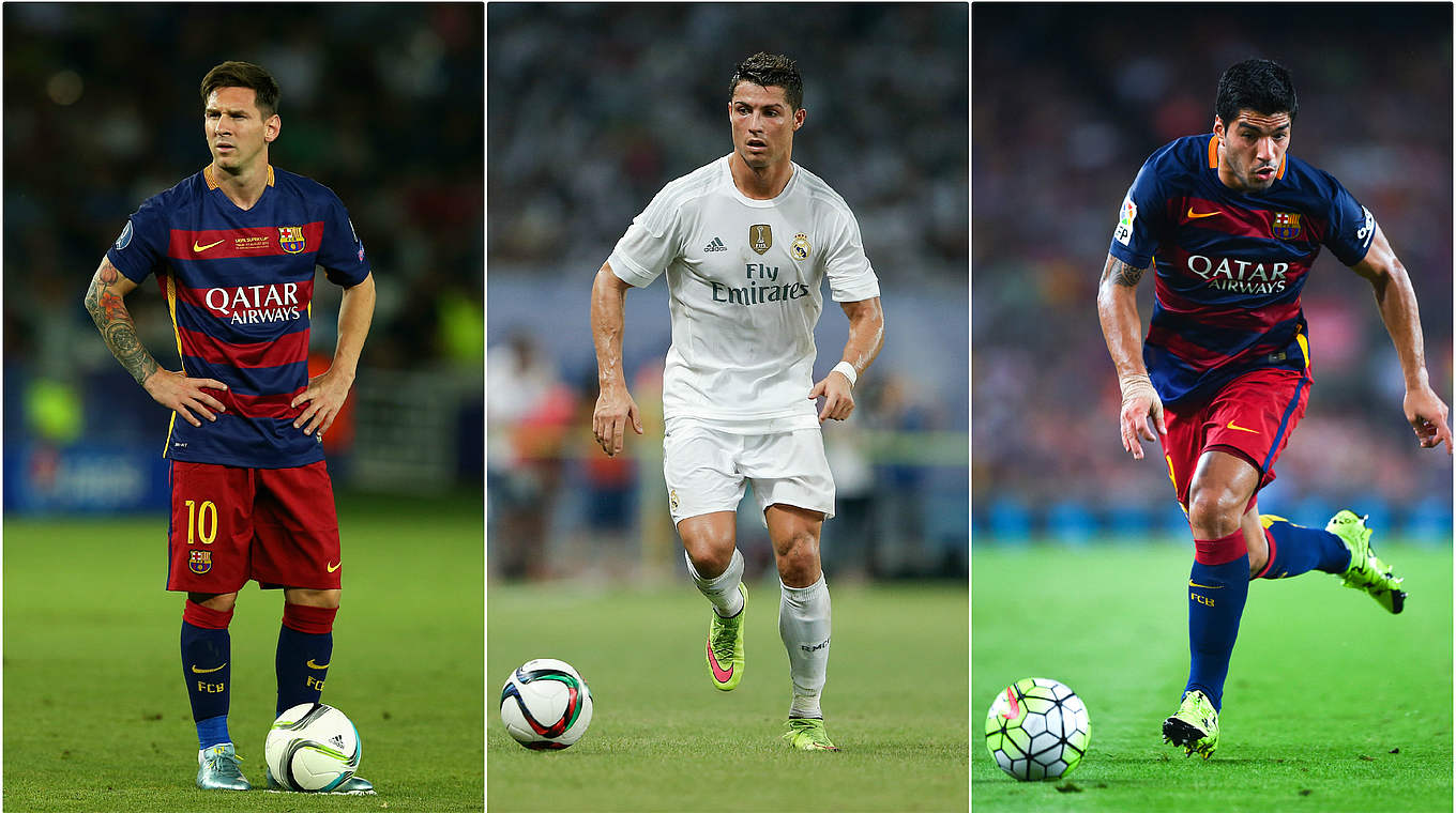 Messi, Ronaldo and Suarez are shortlisted for the male award. © 2015 Getty Images