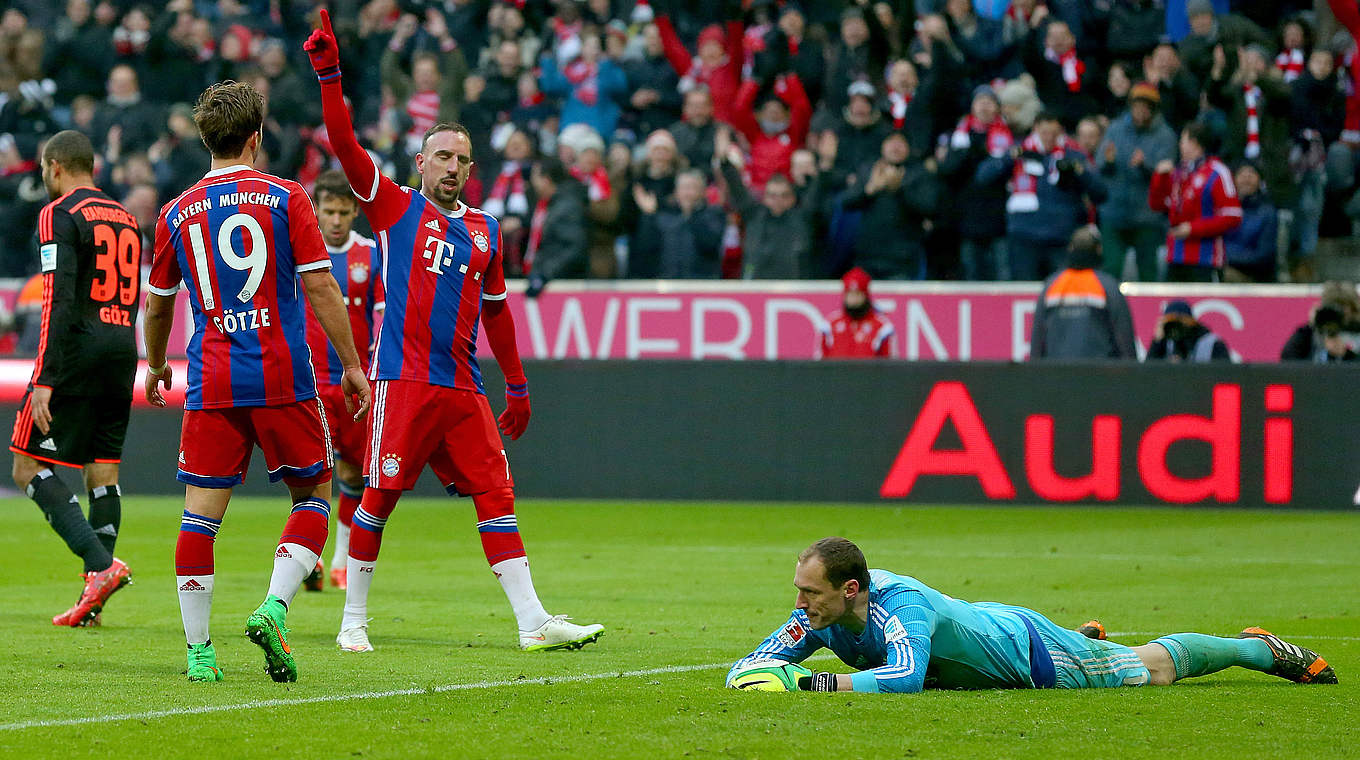 Historical flop II: HSV’s keeper Drobny conceded eight goals against Ribery and co in 2015 © 2015 Getty Images
