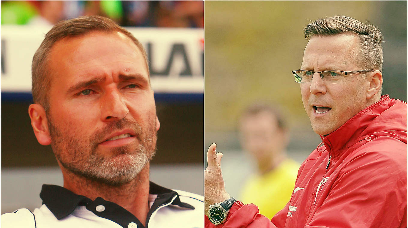 Duell der Gegensätze: Bayern-Trainer Walter gegen Elversberg-Coach Hildmann © Getty/imago/DFB