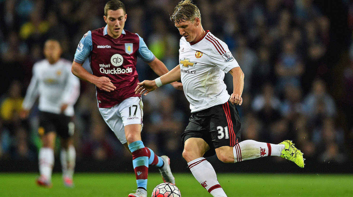 Bastian Schweinsteiger made another substitute appearance in the win over Aston Villa © 2015 Getty Images
