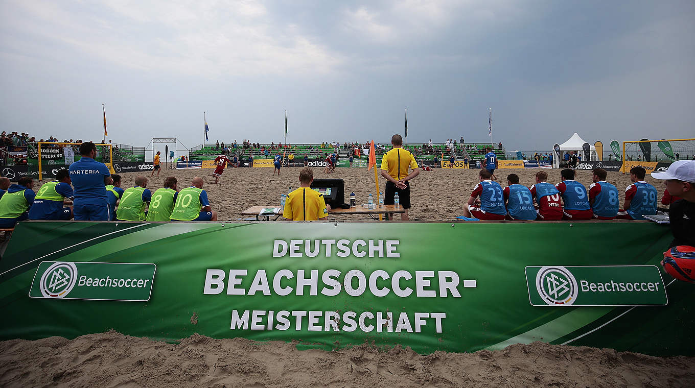 Duchwachsenes Wetter in Warnemünde: die Beachsoccer-DM am Ostseestrand © 2015 Getty Images