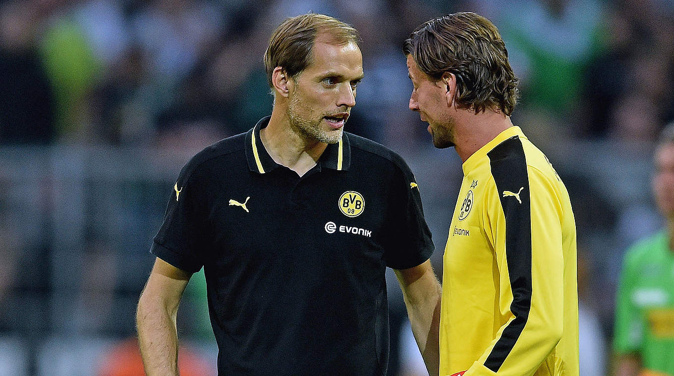 Weltmeister ins Tor: Trainer Tuchel setzt gegen Odds BK wieder auf Weidenfeller (r.) © 2015 Borussia Dortmund