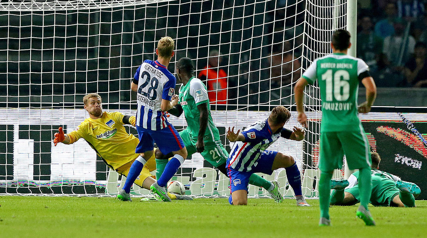 Anthony Ujah scored his first Bundesliga goal for Bremen.  © 2015 Getty Images