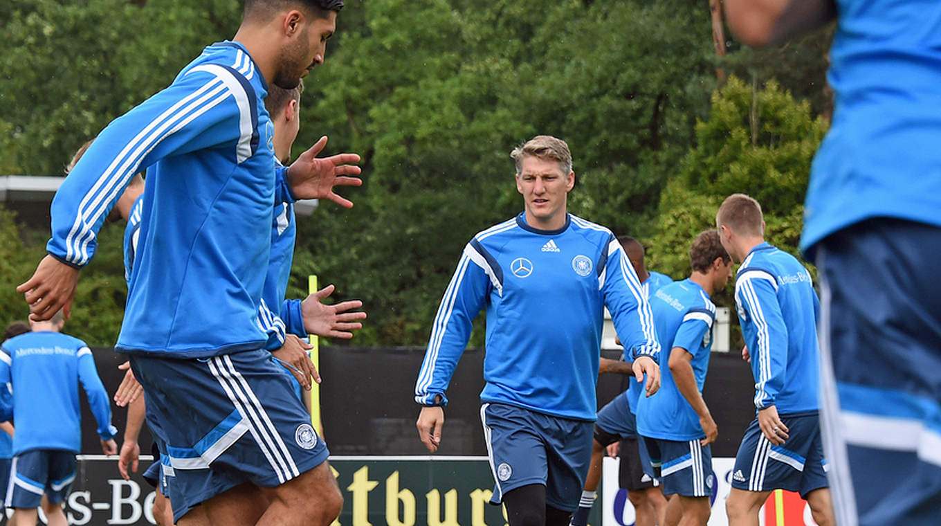 Stieß aus Manchester zur Mannschaft: Kapitän Bastian Schweinsteiger (r.) © GES/Markus Gilliar