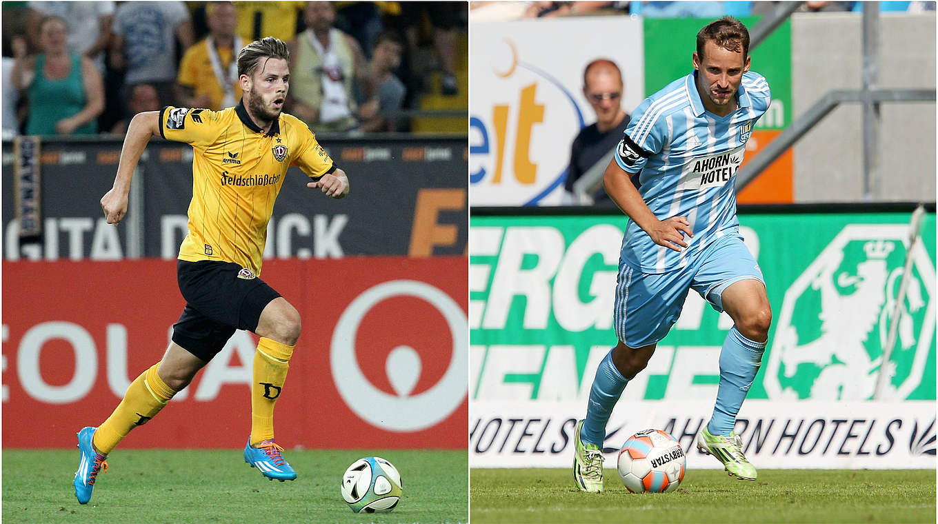 Eingebaute Torgarantie mal zwei: Dresdens Justin Eilers (l.) und Anton Fink vom CFC © Getty Images/DFB