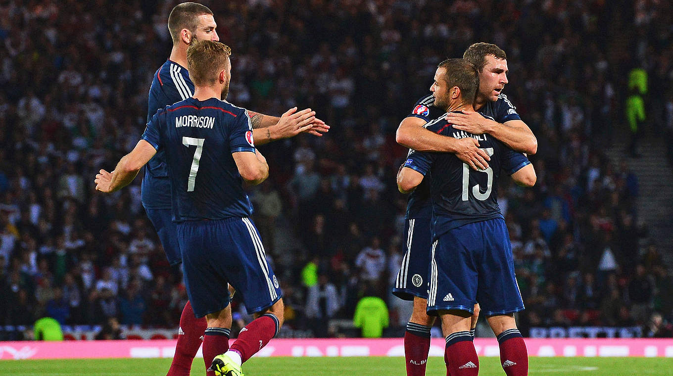 Zwei Chancen, zwei Tore, zweimal Jubel: die "Bravehearts" in Glasgows Hampden Park © 2015 Getty Images