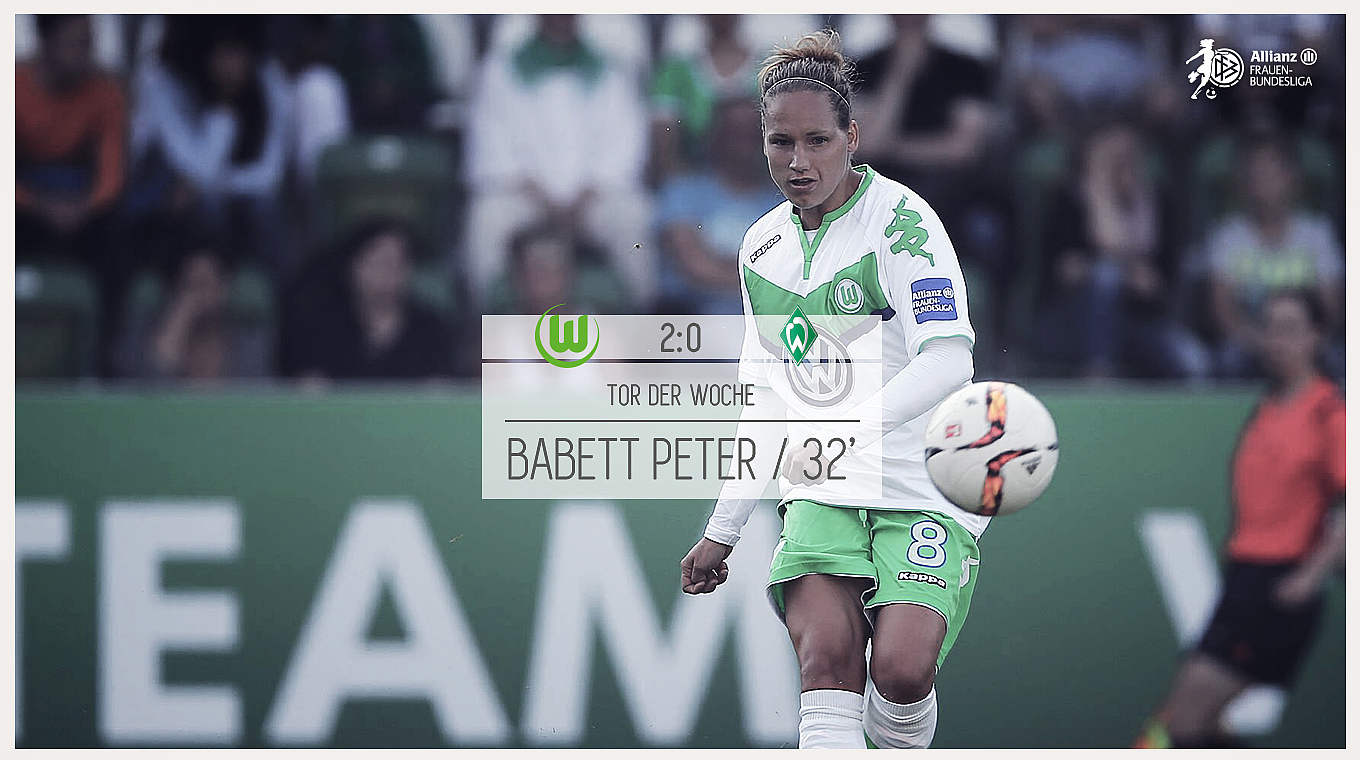 "Torschützin der Woche": Nationalspielerin Babett Peter von Pokalsieger VfL Wolfsburg © DFB