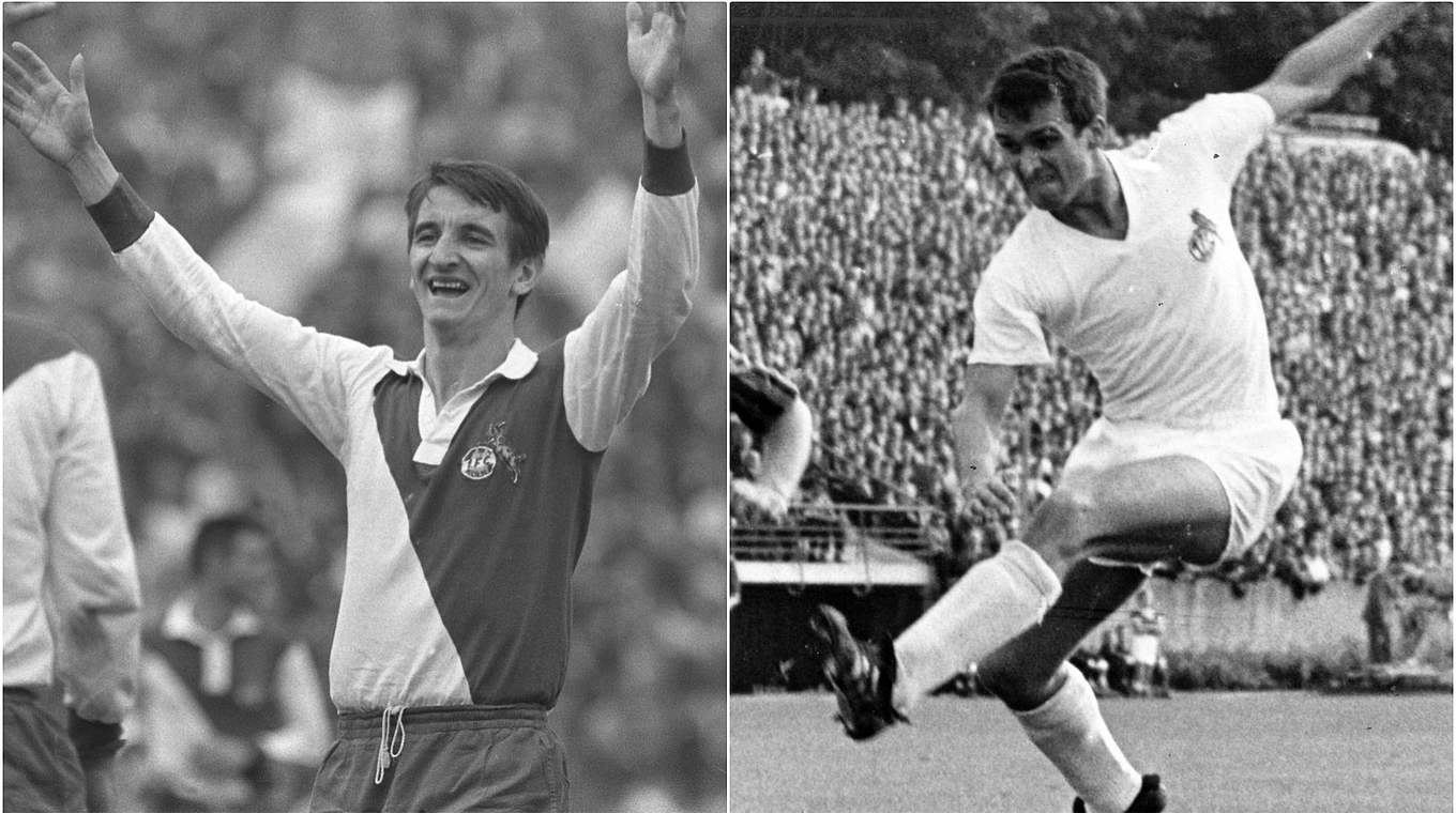 Der erste und der beste Torschütze des 1. FC Köln: Wolfgang Overath (r.) und Hannes Löhr © imago/DFB