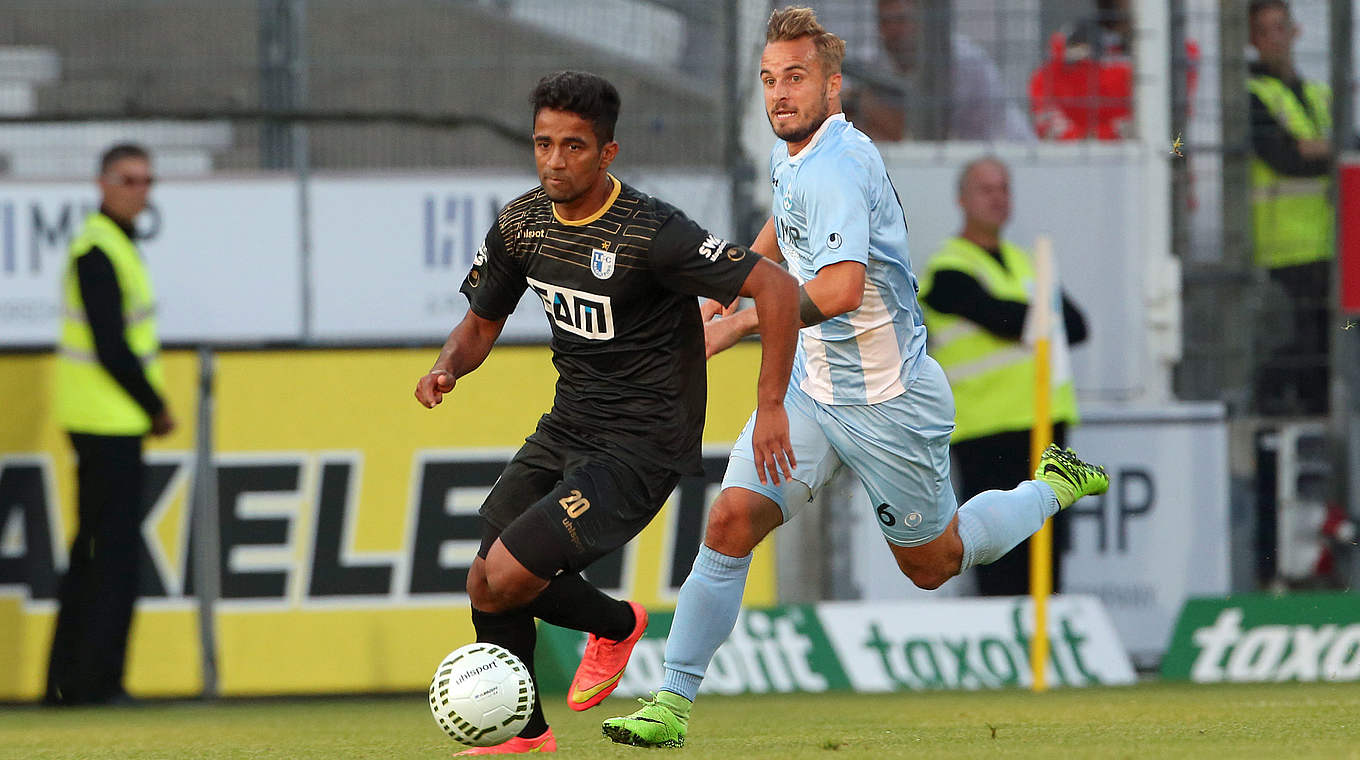 Sieggarant für die Kickers gegen Magdeburg: Sandrino Braun (r.) © 2015 Getty Images